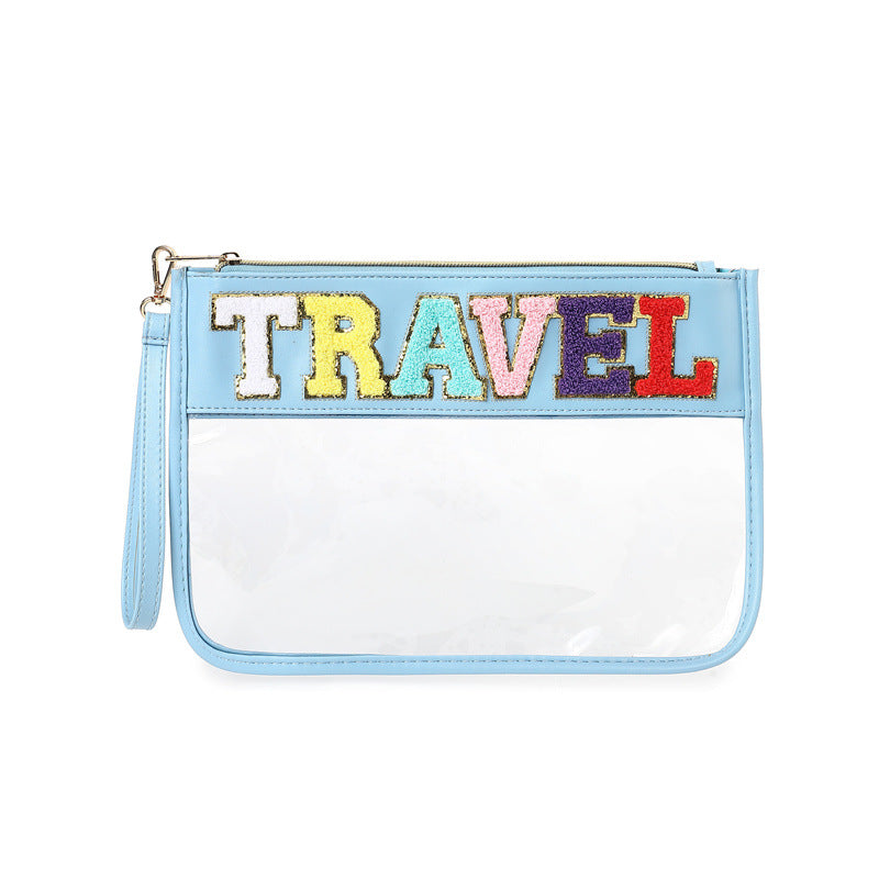 Wholesale Popular Transparent Letter Makeup Bag, Storage Bag, Travel Bag